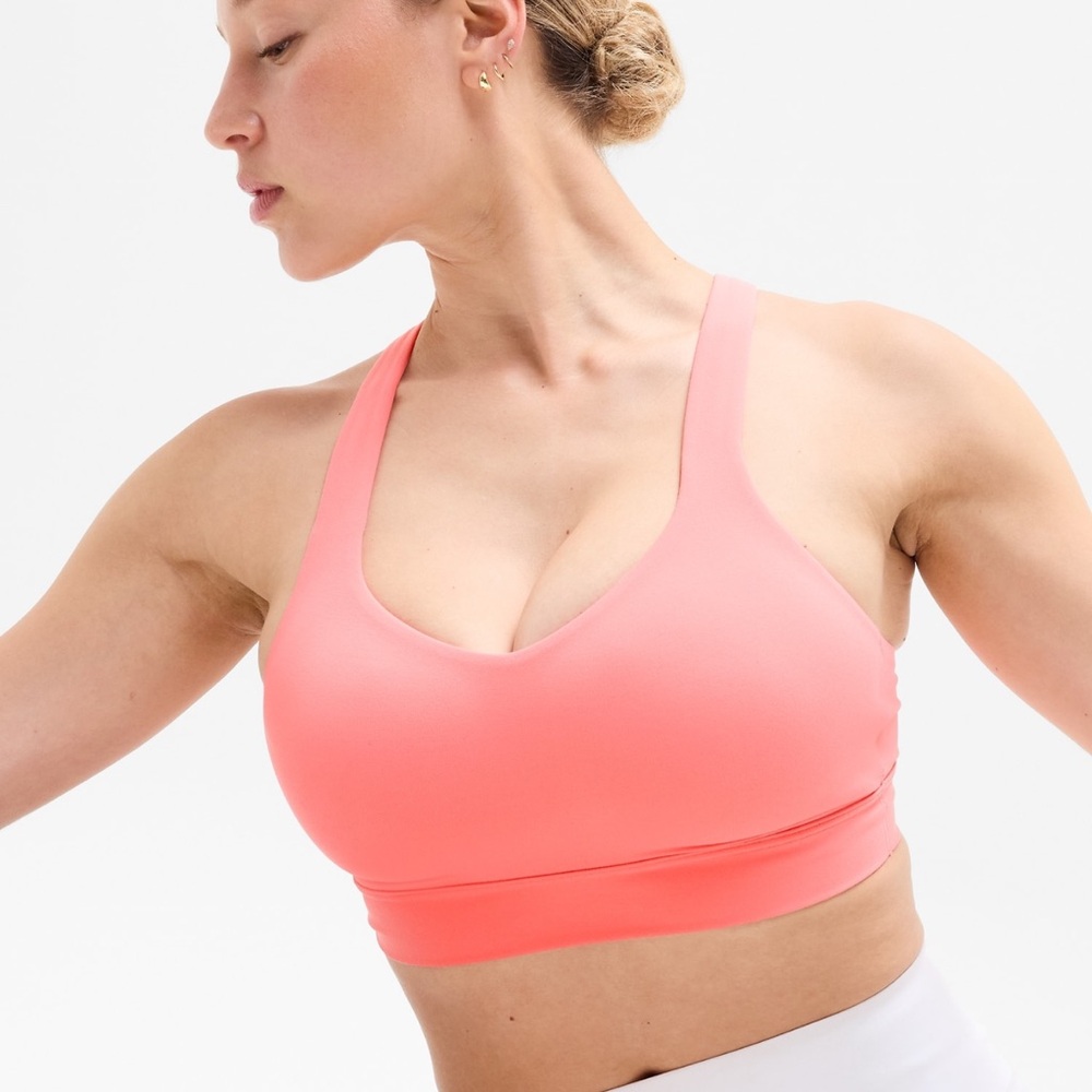 ATHLETA Perfect Form Sports Bra D-DD Mimosa Pink Size Large